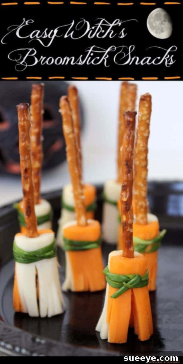 Quick & Easy Halloween Witch Broom Snacks Simple Witch's Broomstick Snacks for Halloween