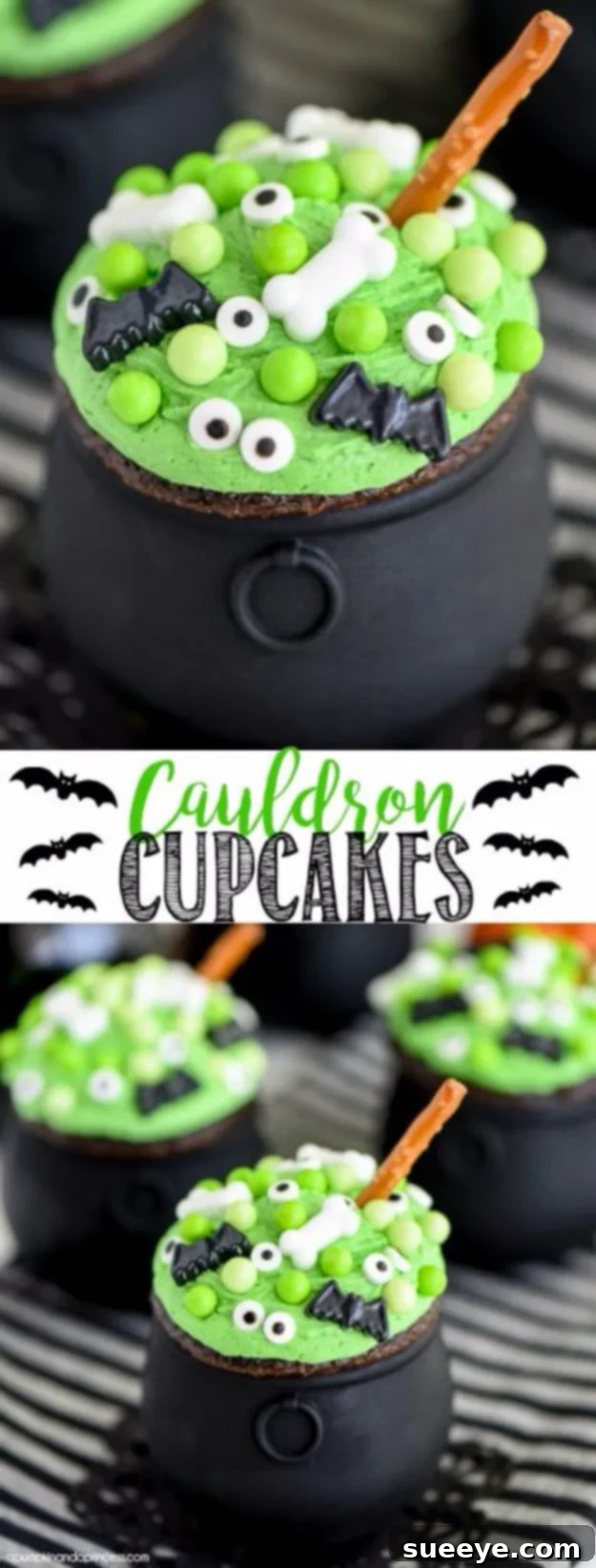 Halloween Cauldron Cupcakes with Spooky Filling Mystical Cauldron Cupcakes for Halloween Parties