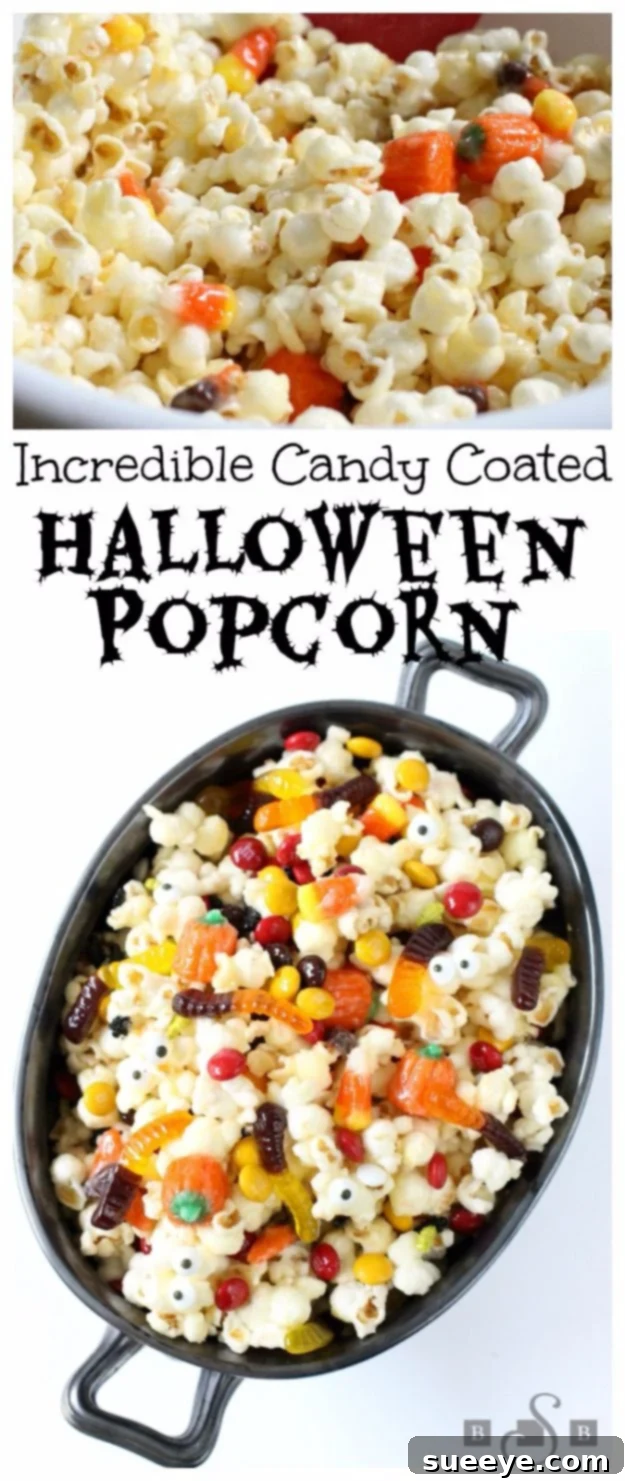 Easy Candy Coated Halloween Popcorn Recipe Colorful Candy Coated Halloween Popcorn Mix