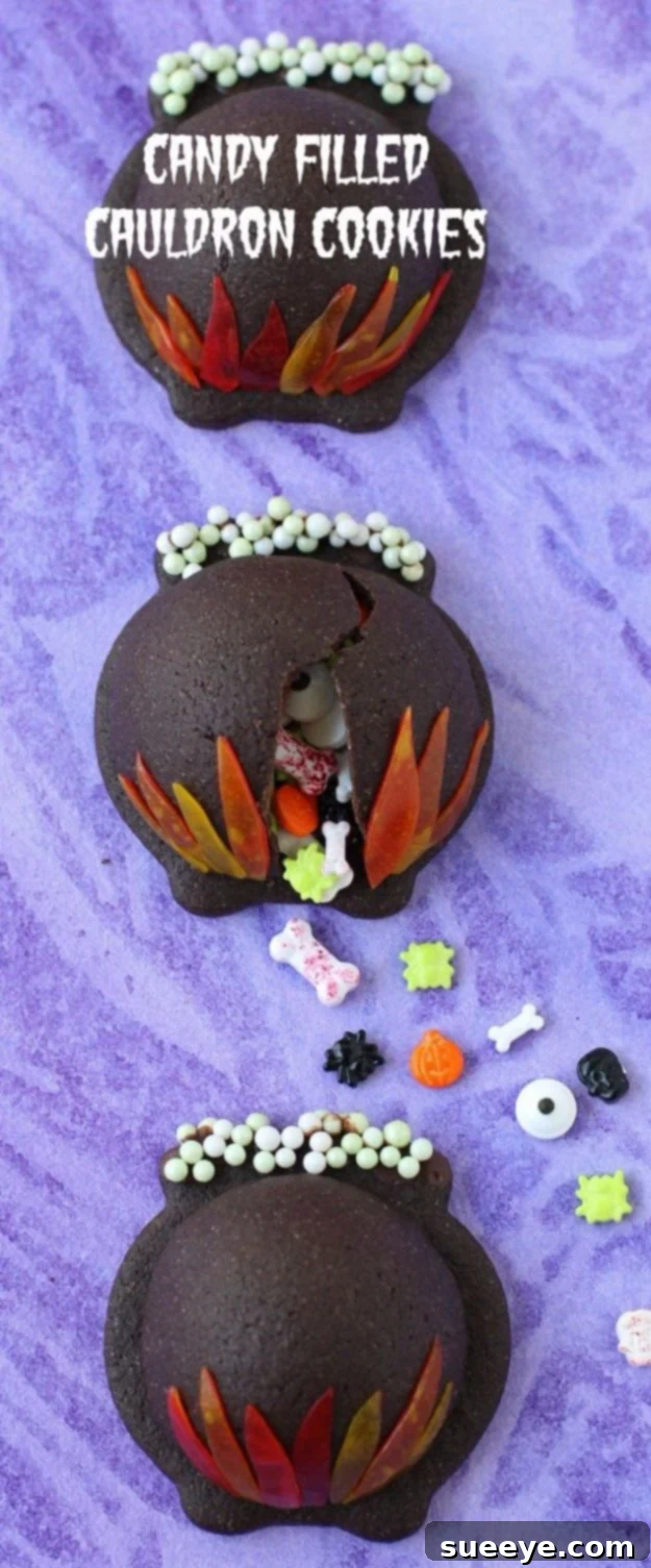 Halloween Candy Filled Cauldron Cookies Recipe Magical Candy Filled Cauldron Cookies for Halloween