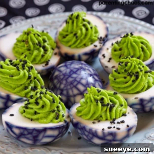 Spooky Halloween Deliciously Rotten Deviled Eggs Gross-Out Deliciously Rotten Deviled Eggs for Halloween