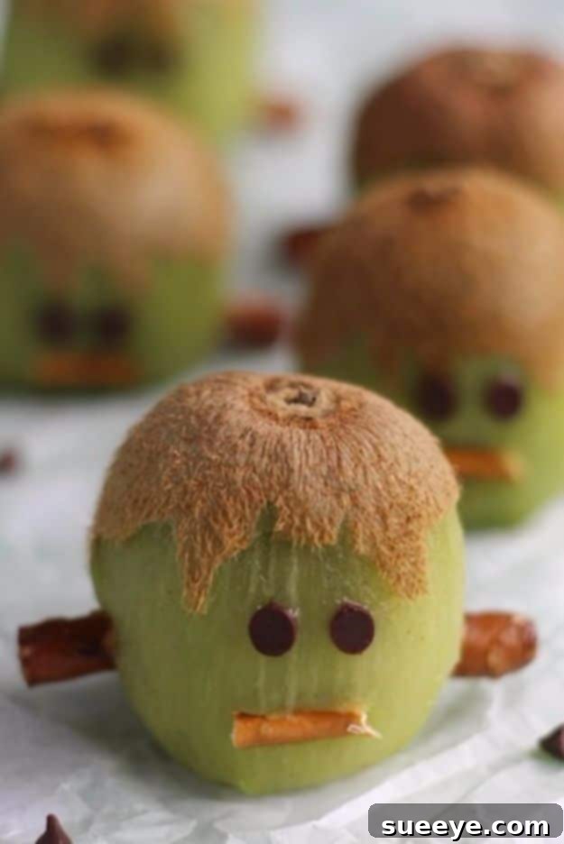 Creative Healthy Halloween Frankenstein Kiwis Healthy & Fun Frankenstein Kiwis for Halloween Kids