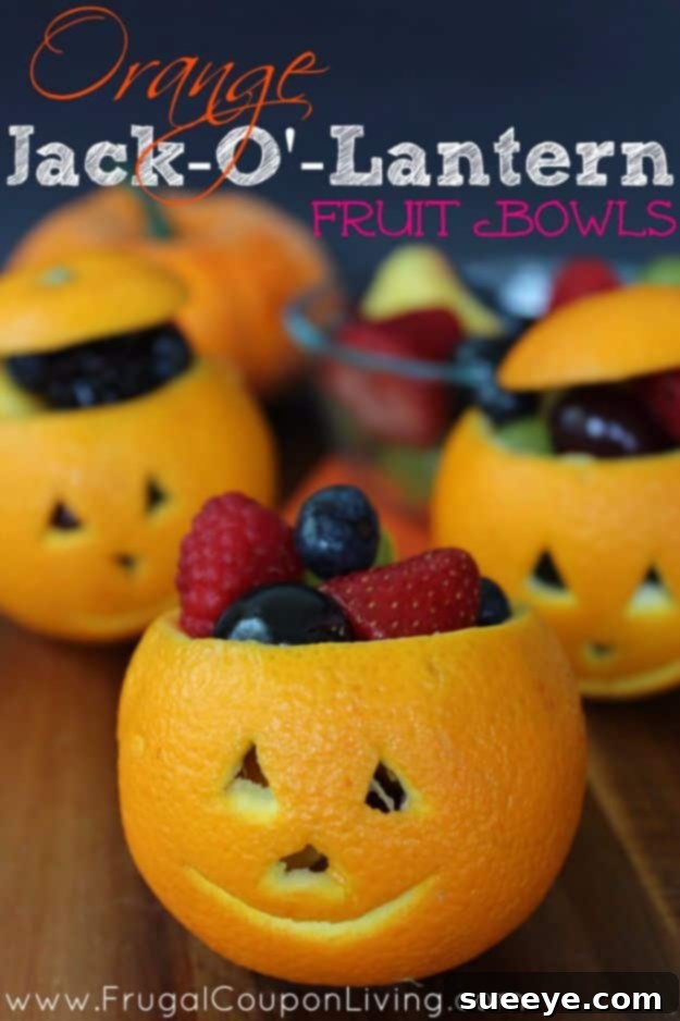 Creative Halloween Orange Fruit Bowl for Kids Healthy Orange Jack-O'-Lantern Fruit Bowl