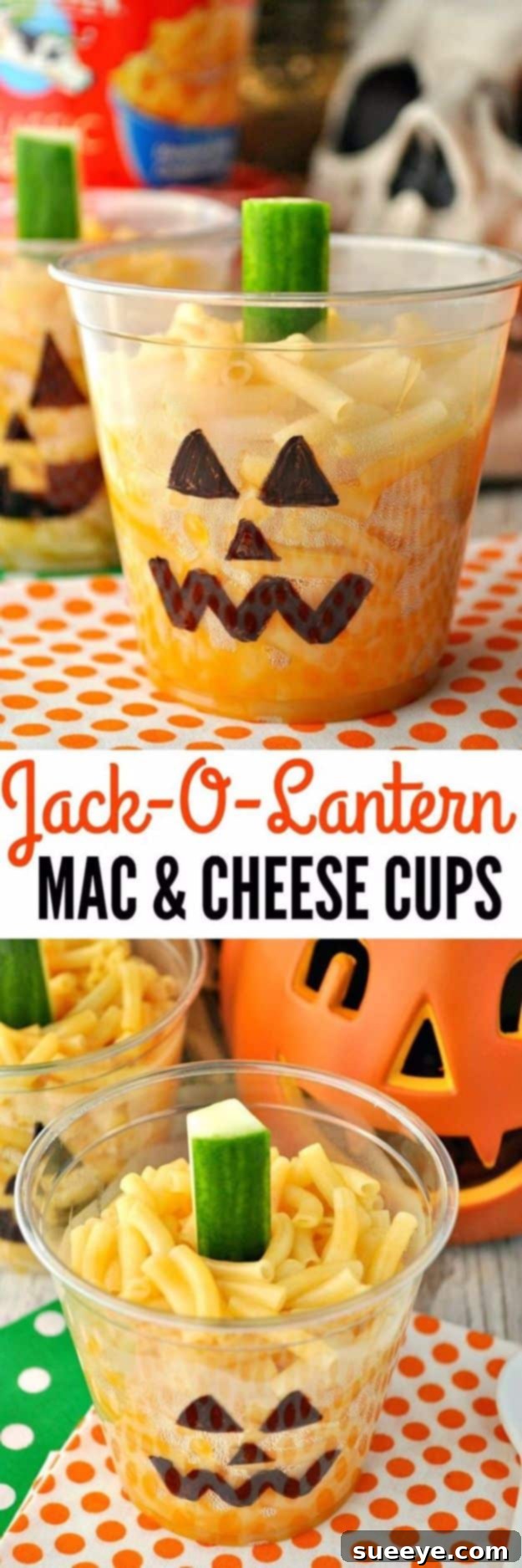 Individual Halloween Jack-O-Lantern Mac and Cheese Cute Jack-O-Lantern Mac and Cheese Cups for Halloween