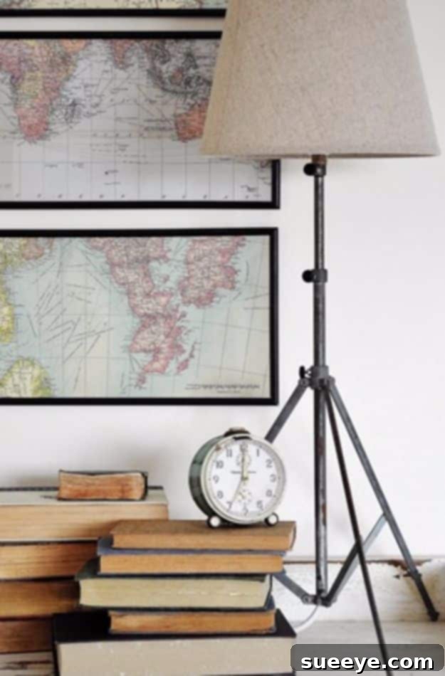 Repurposed Music Stand Lamp Music Tripod Lamp - upcycled vintage instrument stand lighting