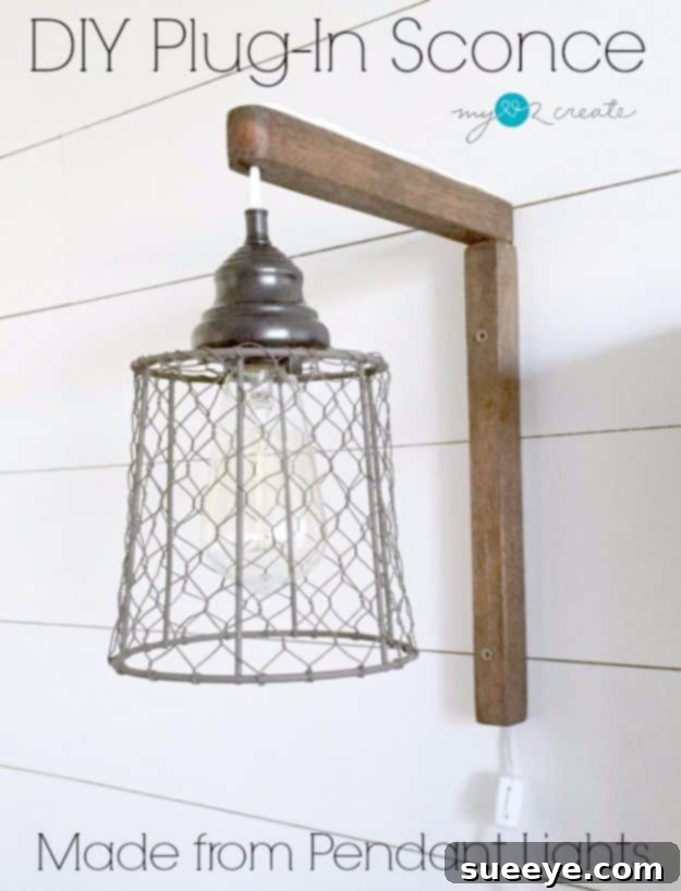 No-Wire Plug-in Sconces DIY Plug-in Sconces - easy wall lighting solution