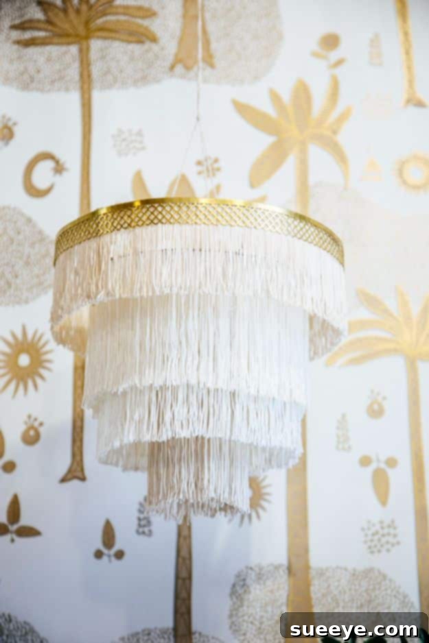 DIY Bohemian Fringe Chandelier Boho Fringe Chandelier - bohemian style DIY lighting