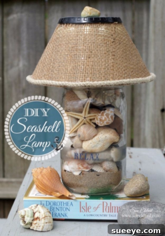 Handmade Seashell Table Lamp DIY Seashell Lamp - coastal home decor lighting