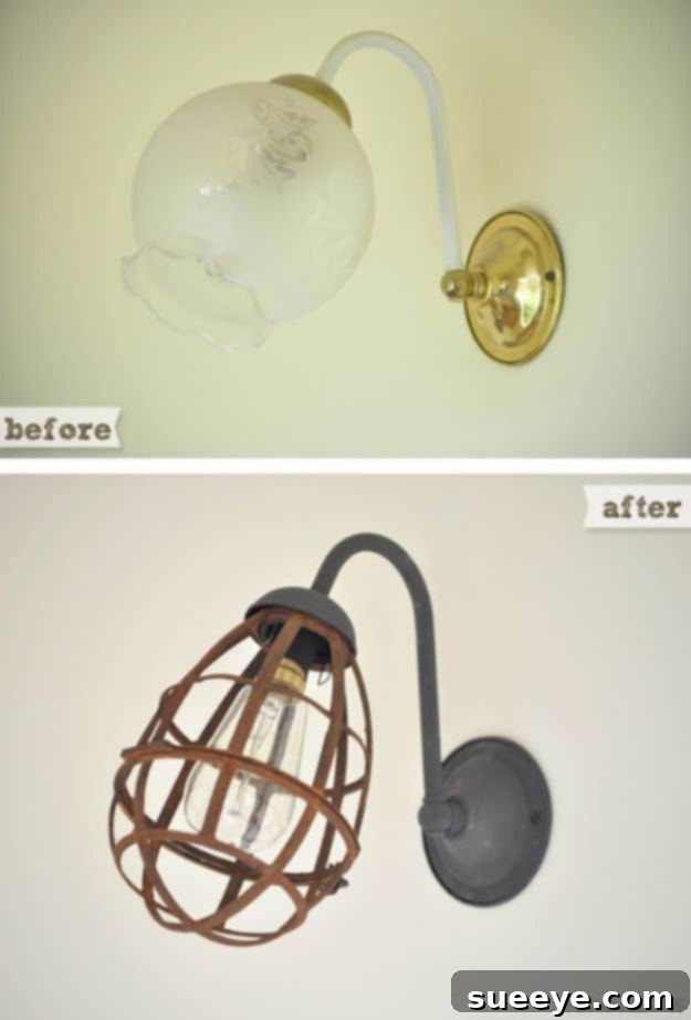 DIY Industrial Wall Sconce Industrial Sconce Light Makeover - modern wall lighting update