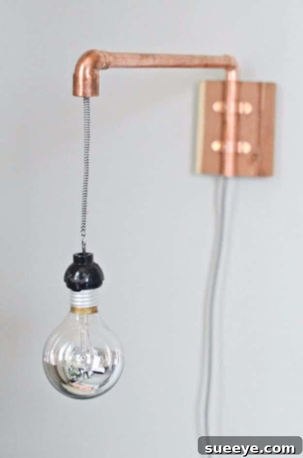 DIY Copper Pipe Sconce Copper Pipe Wall Sconce - modern industrial bathroom lighting