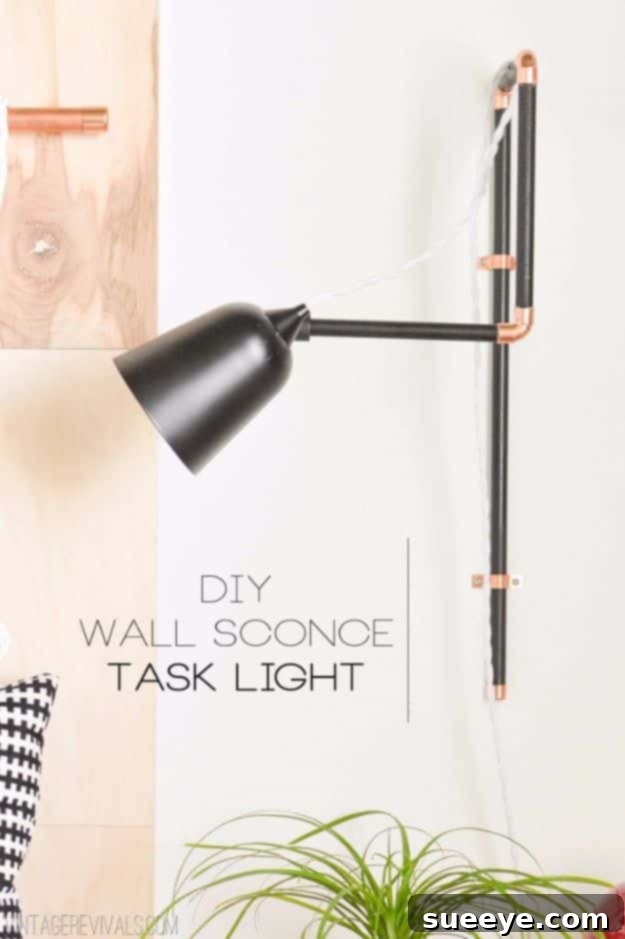 Adjustable Wall Sconce DIY DIY Wall Sconce Task Lights - adjustable reading lights