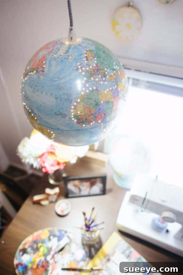 Repurposed Globe Pendant Light DIY Globe Hanging Light - repurposed world map lighting fixture