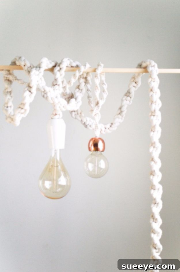 Boho Macrame Rope Lights Giant Macrame Rope Lights - bohemian statement lighting