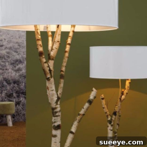 DIY Rustic Branch Lamp Tree Branch Lamp - rustic organic home decor lighting