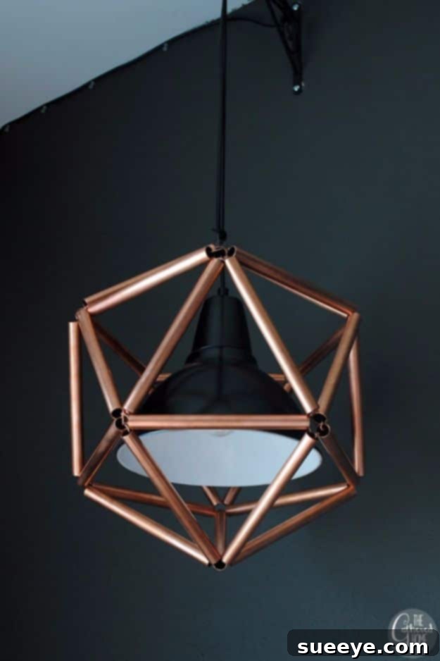 DIY Geometric Copper Pendant Geometric Copper Pendant Light - modern minimalist lighting