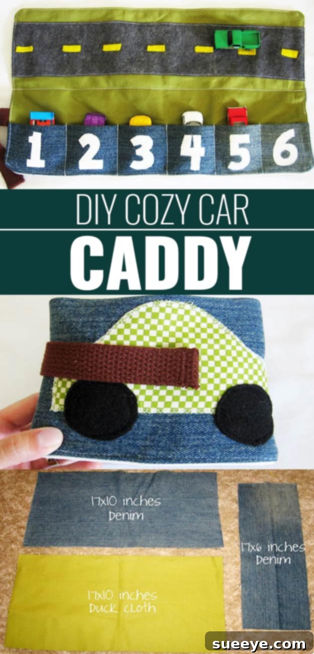 41 Creative DIY Gifts Kids Will Love This Christmas 5 Handmade cozy car caddy with numbered pockets for toy cars