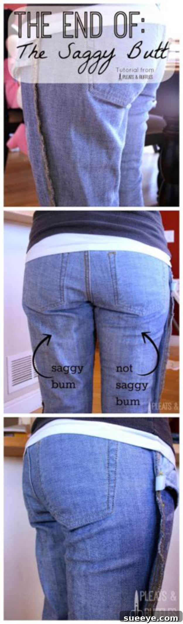Take In Part of Your Pants Tutorial on how to take in only a specific part of pants