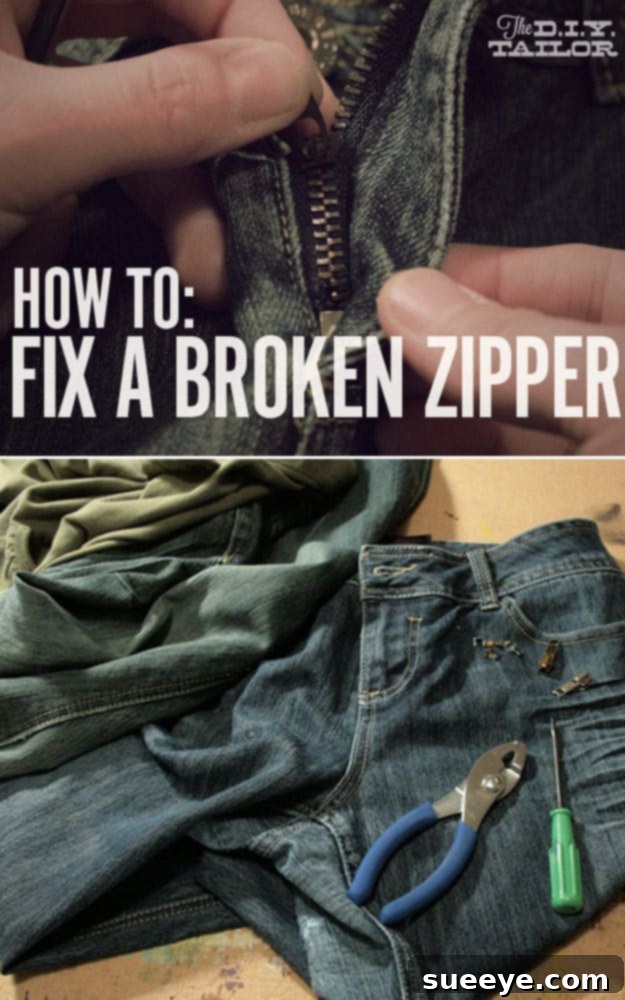 Fix a Broken Zipper Troubleshooting and fixing a broken zipper on clothing