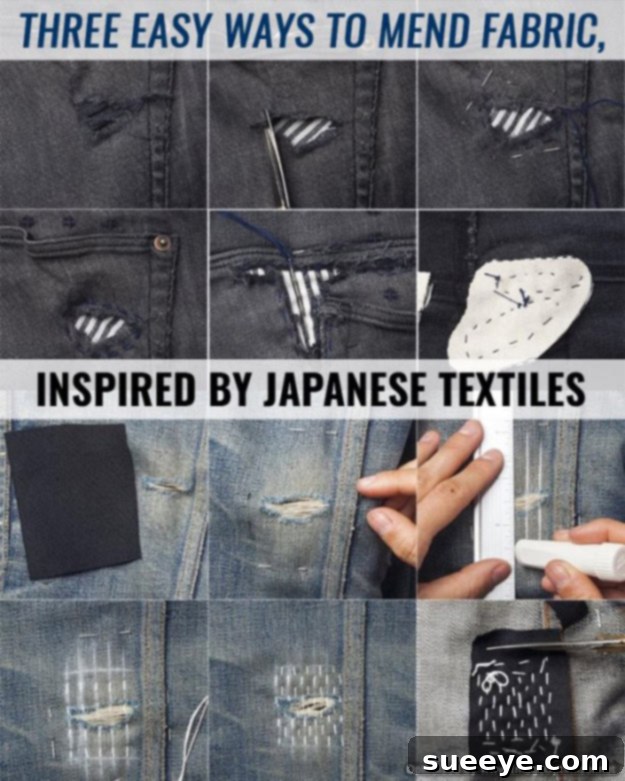 Mend Fabric with Japanese Techniques Japanese textile-inspired fabric mending techniques