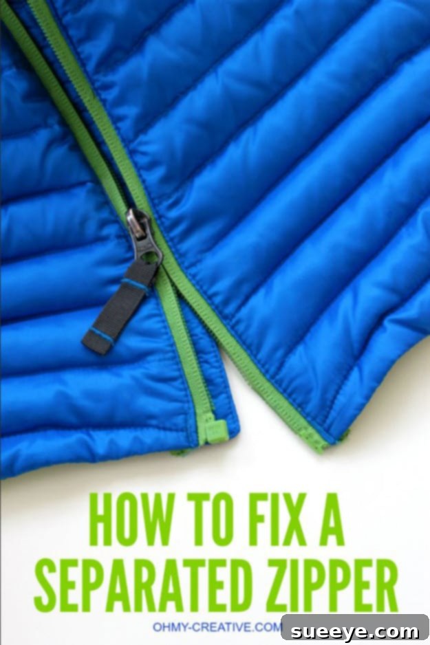 Fix a Separated Zipper Simple steps to fix a separated zipper on clothing