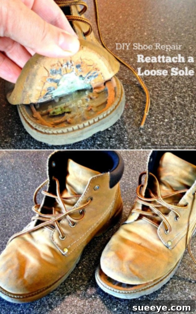 Reattach a Loose Sole Instructions for reattaching a loose shoe sole at home