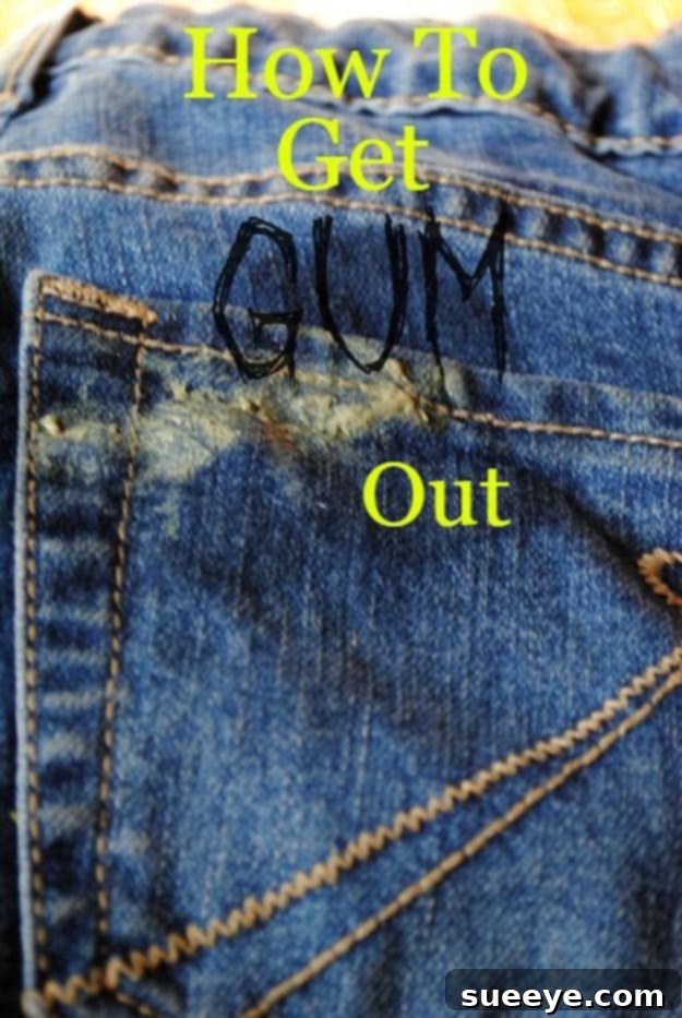 Removing chewing gum from fabric using vinegar