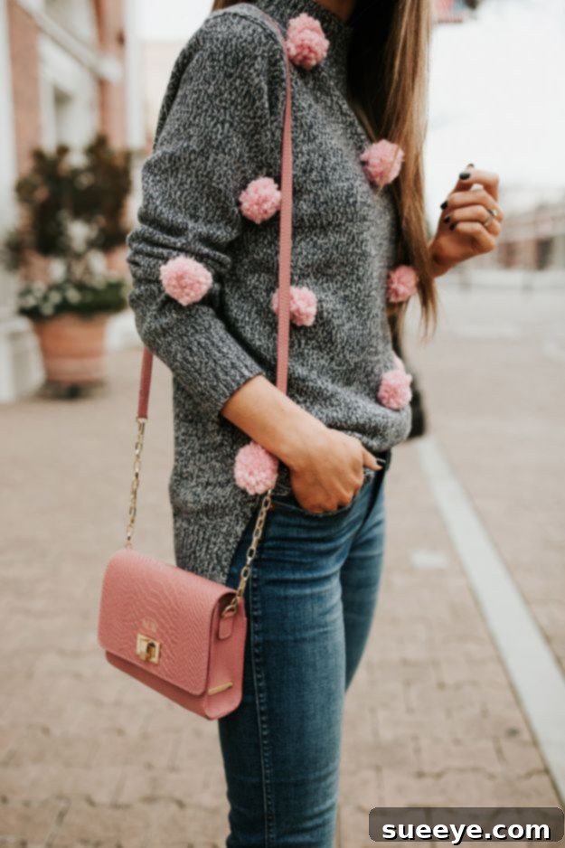 Pom Pom Sweater Refashion: Playful Fall Knitwear DIY Cozy Pom Pom Sweater Refashion - Simple DIY Knitwear Upgrade