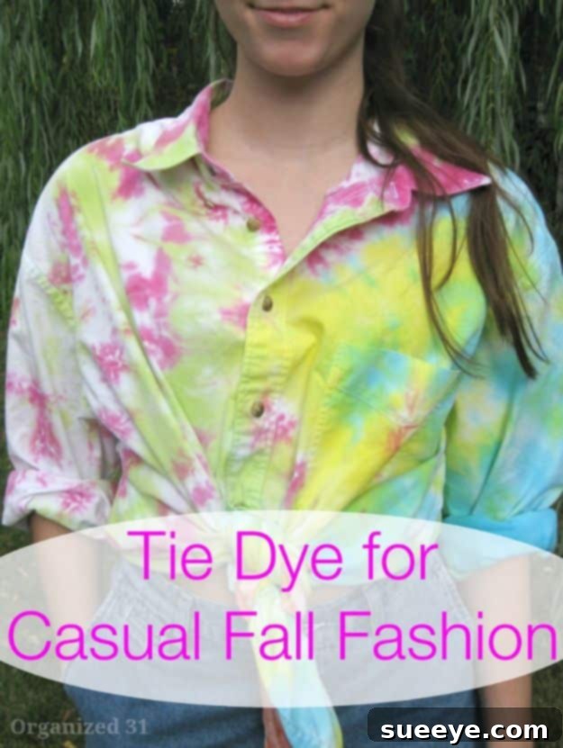 Tie Dye Fall Fashion: Vibrant DIY for Autumn Style Casual Tie Dye Fashion for Fall - DIY Clothing Refresh