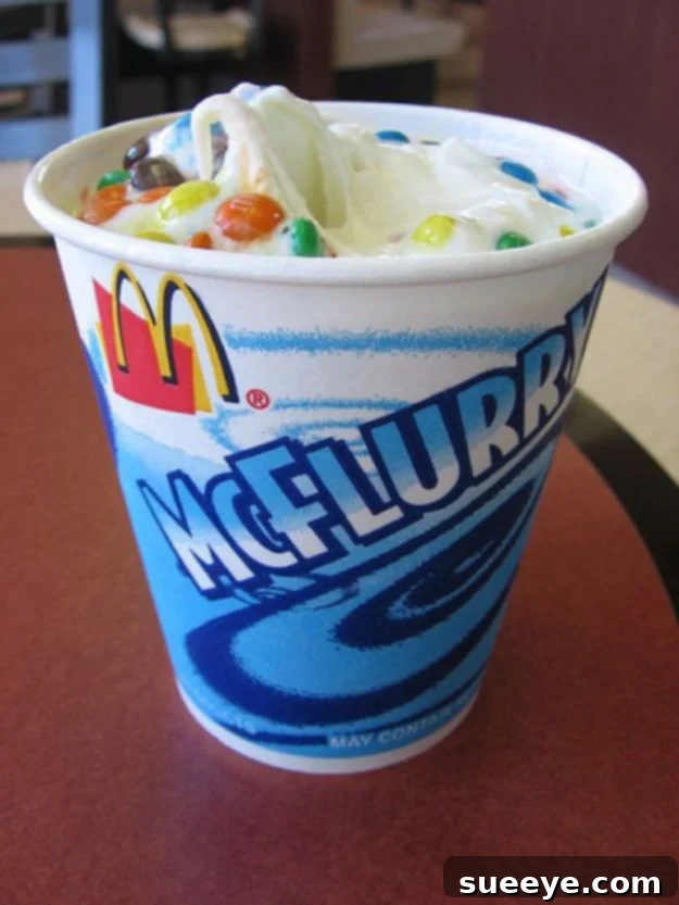 Homemade McDonald's McFlurry with crushed cookies