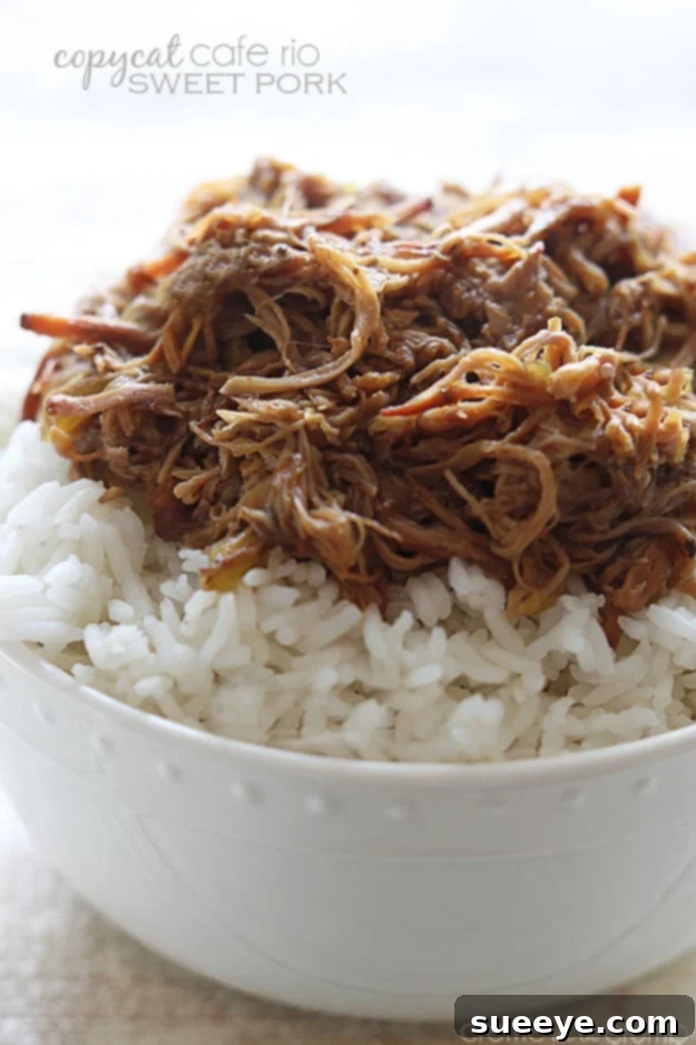Homemade Cafe Rio Sweet Pork for burritos and tacos