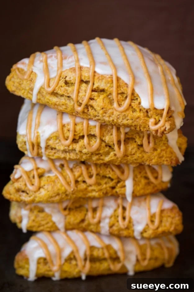 Starbucks copycat Pumpkin Scones with glaze