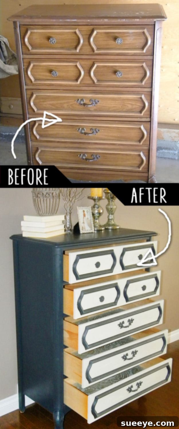 Unmatching Dressers DIY Re-do Two unmatching dressers creatively re-imagined into a cohesive and stylish furniture set through a DIY makeover.