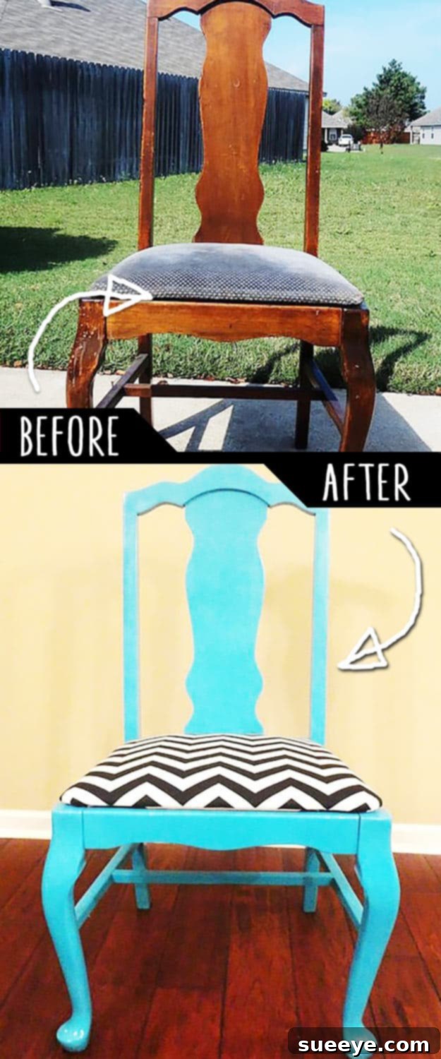 Classic Furniture with Chevron Pattern DIY Classic furniture piece updated with a modern chevron pattern, beautifully blending traditional and contemporary styles.