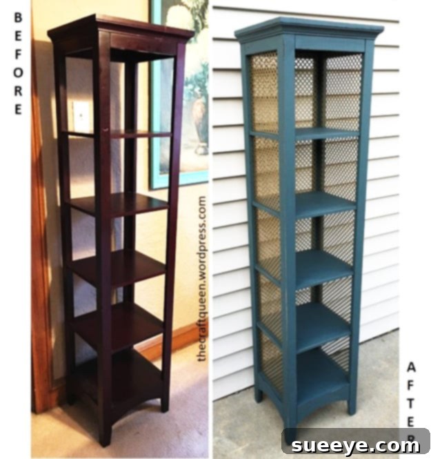 Tiered Shelf DIY Makeover Tiered shelf transformed into a stylish and functional display unit, ideal for organizing and decorating any room.
