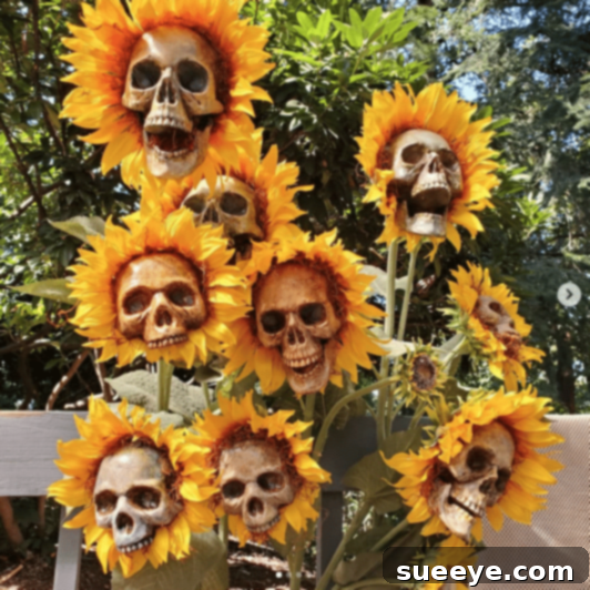 Skull Blossoms 2 DIY Sunflower Skulls - Elegant Halloween Decor