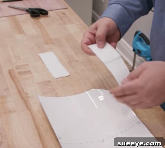 Yüz Siperliği Yapımı 2 Face shield components laid out for cutting and assembly