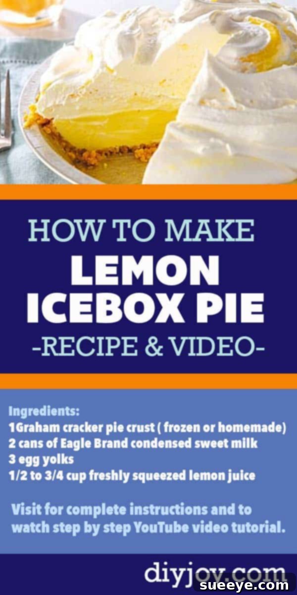 Assemble a Lemon Icebox Pie in Just 6 Minutes 2 Lemon Icebox Pie Recipe - Quick Dessert Recipes for Pie - Easy Pie Recipes to Make in Minutes - Best Dessert Pin on Pinterest - Instructions, Ingredients and YouTube Cooking Video