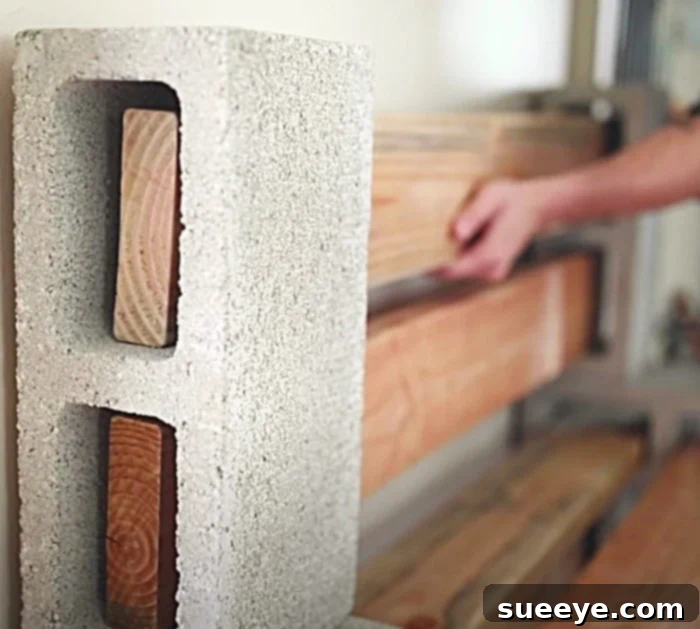 DIY Cinder Block Shelving Made Easy 2 How To Make A Shelving Unit At Home - Cinder Block Furniture -DIY Shelves