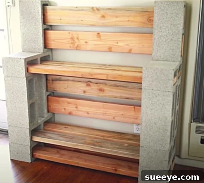 DIY Cinder Block Shelving Made Easy 3 DIY At Home With Cinder Blocks - Make Furniture With Materials From Home Depot - DIY Cinder Block Designs