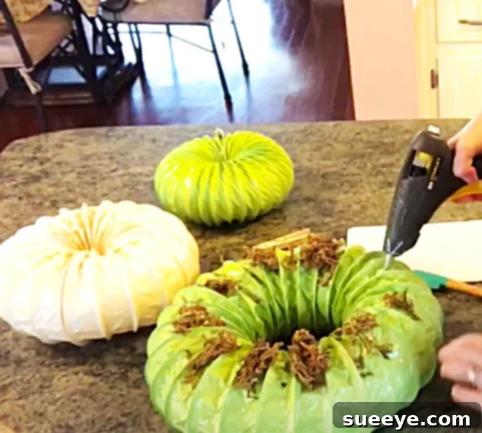 The Dryer Duct Hack for Perfect Pumpkin Topiaries 2 Use Dryer Duct Hose To Make A Pumpkin Topiary - DIY Fall Dryer Duct Pumpkin - Autumn Decor Ideas