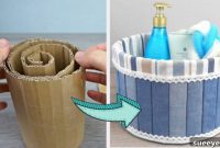 Chic Basket from Upcycled Jeans and Cardboard