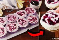 Deliciously Easy Mini Lemon Blueberry Cheesecakes