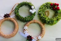 Upcycled Mason Jar Lid Ornaments