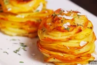 Crispy Parmesan Potato Stacks
