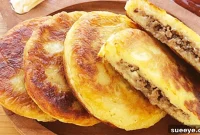 Golden Potato Pancakes with Savory Beef Filling