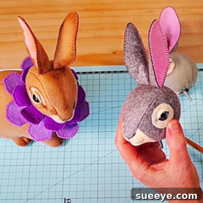 Easter Gift Idea - Easy Homemade Toy - Handmade Easter Gift - Create a DIY fabric bunny with free pattern for a charming holiday present.