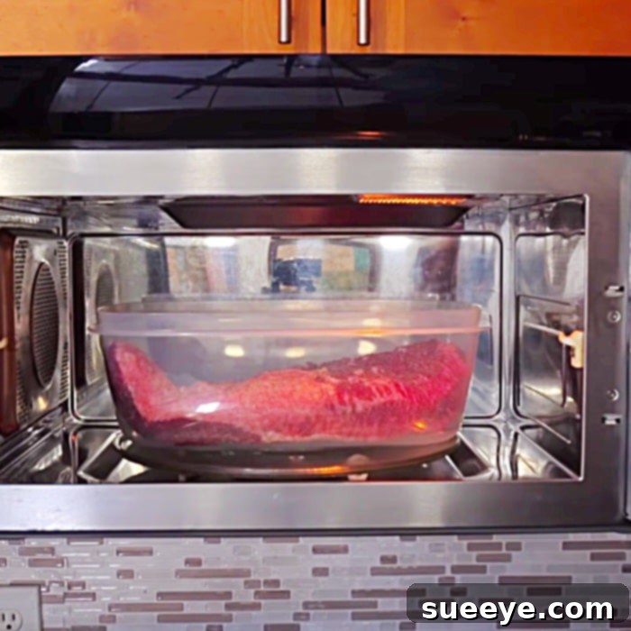 Microwave Brisket Cooking in Casserole Dish - Easy Meat Recipe