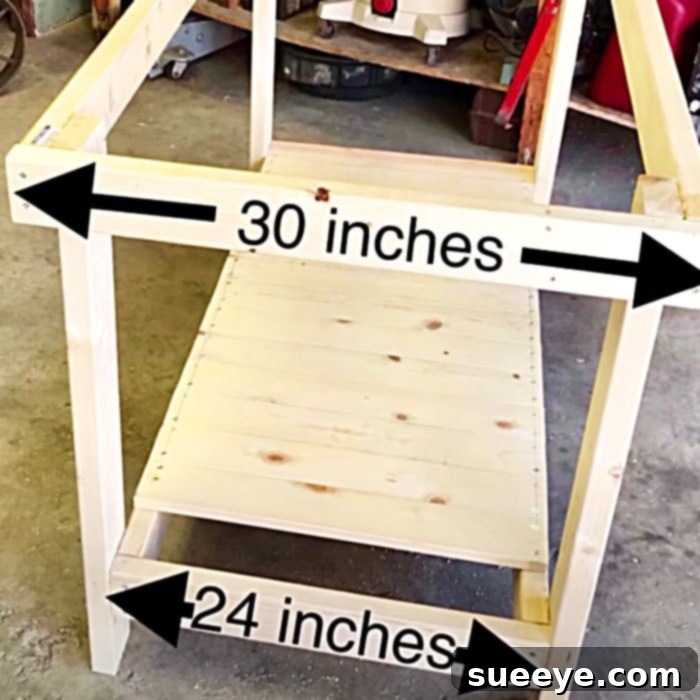Simple DIY Weber Grill Cart 2 Easy Build Weber BBQ Cart: Step-by-step frame construction for outdoor grill workstation.