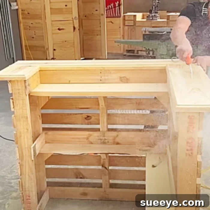 DIY Patio Furniture - Easy Outdoor Bar Project - Pallet Bar Ideas