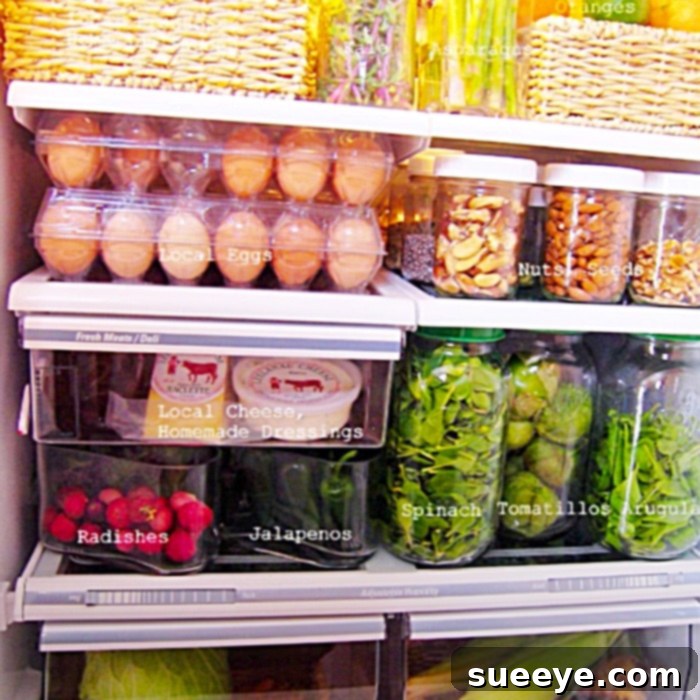 The Ultimate Fridge Organization Guide 2 Organized Refrigerator with Clear Containers for Food Preservation and Waste Reduction